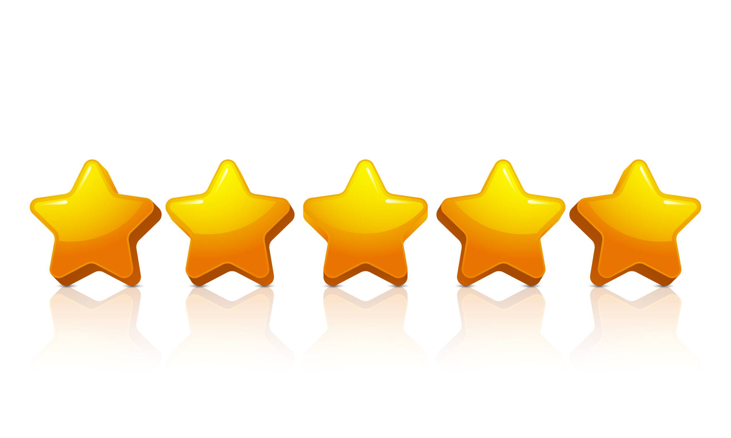 Five-star rating graphic for Ultimate Pontoon Guide review.