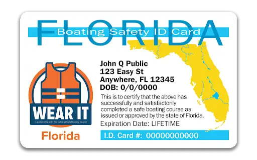 Smooth Sailing Your Image of a Florida Boating Safety Education ID Card issued to Jane Q. Boater, highlighting the requirement for pontoon rentals in Florida. To Guide for Pontoon Rentals and Licenses in Florida